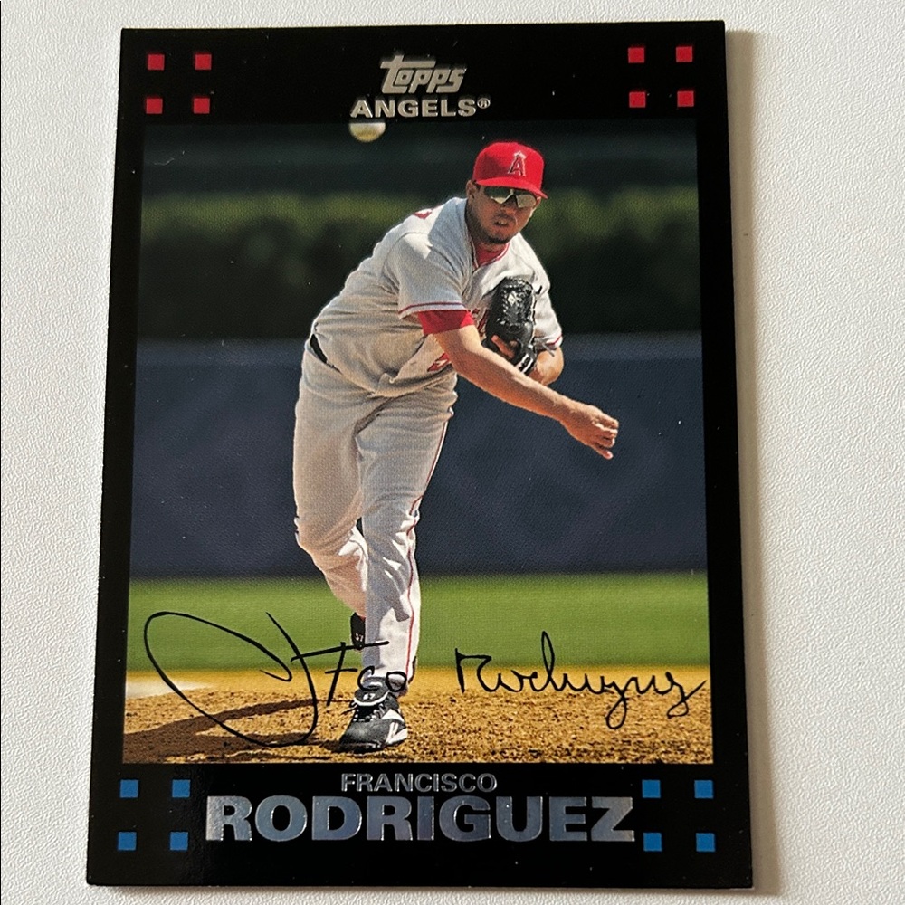 Topps Francisco Rodriguez Baseball Card with Red and Blue Accents